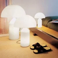 Oluce Atollo 236 Vetro Lampada da Tavolo a Luce Diretta e Riflessa