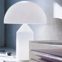 Oluce Atollo 236 Vetro Lampada da Tavolo a Luce Diretta e Riflessa