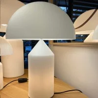 Oluce Atollo 237 Vetro Lampada da Tavolo Dimmerabile