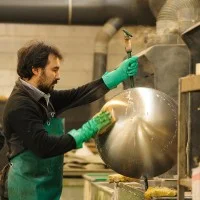 Oluce Atollo 233 Oro Lampada da Tavolo Dimmerabile