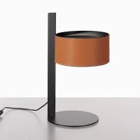 Oluce Parallel Lampada da Tavolo in Pelle per Interno