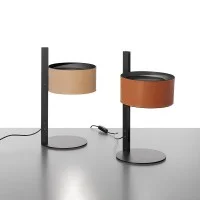 Oluce Parallel Lampada da Tavolo in Pelle per Interno