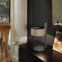 Oluce Parallel Lampada da Tavolo in Pelle per Interno