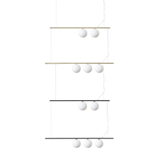 Ideal Lux Perline Linear Suspension Lamp with Spherical Diffusers