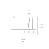 Ideal Lux Perline Linear Suspension Lamp with Spherical Diffusers