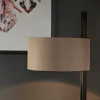 Oluce Parallel Floor Lamp in Leather for Indoor