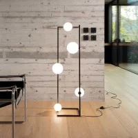 Ideal Lux Angolo Rectangular Floor Lamp with Spherical Diffusers