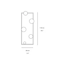 Ideal Lux Angolo Lampada da Terra Rettangolare con Diffusori Sferici