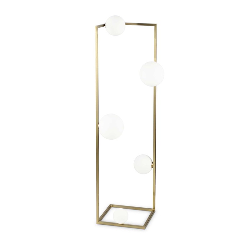 Ideal Lux Angolo Rectangular Floor Lamp with Spherical Diffusers