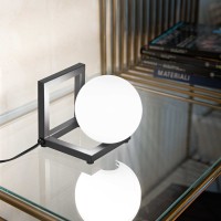 Ideal Lux Angolo Lampada da Tavolo Quadrata con Diffusore a Sfera