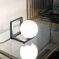 Ideal Lux Angolo Lampada da Tavolo Quadrata con Diffusore a Sfera