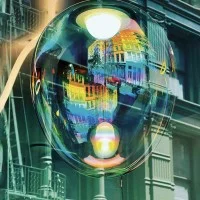 Artemide Stellar Nebula Lampada LED da Soffitto in Vetro Iridescente