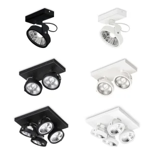 Ideal Lux Konig Ceiling Lamp with Adjustable Arm and Ring