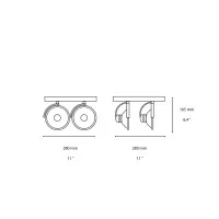 Ideal Lux Konig Ceiling Lamp with Adjustable Arm and Ring