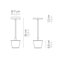 Zafferano Poldina Reverso Led Lamp with Rechargeable Battery