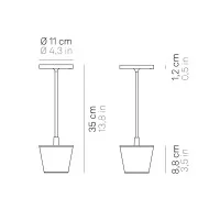 Zafferano Poldina Reverso Led Lamp with Rechargeable Battery