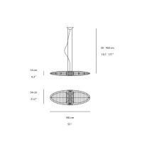 copy of Luceplan Titania Historical Suspension Lamp with Colored Filters
