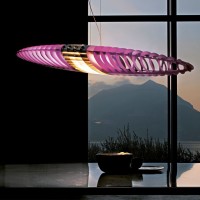 copy of Luceplan Titania Historical Suspension Lamp with Colored Filters