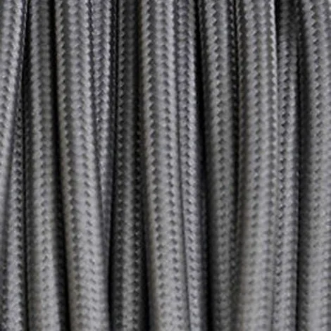 Cavo Elettrico 2X o 3X 10 metri tondo in Tessuto Colore Grigio