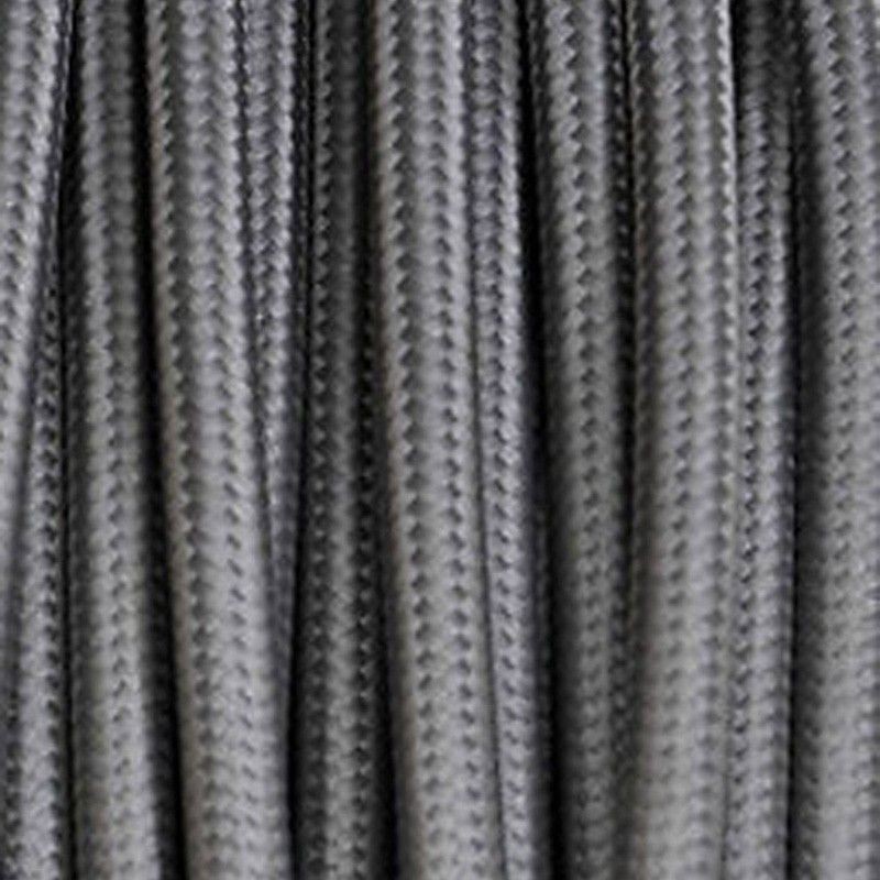 Cavo Elettrico 2X o 3X 10 metri tondo in Tessuto Colore Grigio