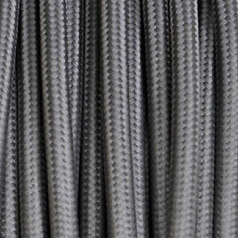 Cavo Elettrico 2X o 3X 10 metri tondo in Tessuto Colore Grigio Cavo Elettrico 2X o 3X 10 metri tondo in Tessuto Colore Grigio