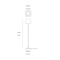 Zafferano Poldina 230V Lampada da Terra E27 con Cavo