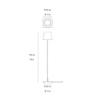 Zafferano Poldina 230V Lampada da Terra E27 con Cavo