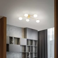 Ideal Lux Hermes Elegant Ceiling Lamp with Blown Glass Diffusers