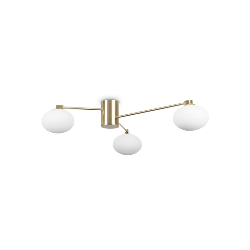 Ideal Lux Hermes Elegant Ceiling Lamp with Blown Glass Diffusers