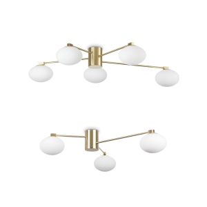 Ideal Lux Hermes Lampada da Soffitto Elegante con Diffusori in Vetro