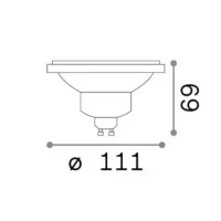 Ideal lux COB LED AR111 Bulb Gu10 13W chromed High Brightness