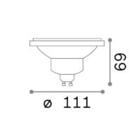 Ideal lux COB LED AR111 Lampadina Gu10 13W cromata Alta Luminosità