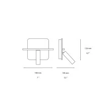 Ideal Lux Piano Led Wall Lamp with Shelf and Adjustable Projector