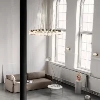 Astep Model 2109/14 Suspension Lamp with Blown Glass Spheres