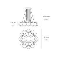 Astep Modello 2109/14 Lampada da Sospensione Sfere in Vetro Soffiato
