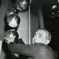 Astep Model 2109/20 Suspension Lamp with Blown Glass Spheres
