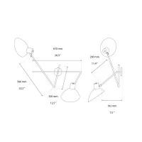 Astep VV Cinquanta Twin Lampada da Parete a Due Bracci Regolabili
