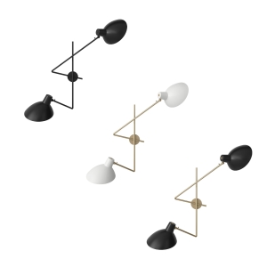 Astep VV Cinquanta Twin Wall Lamp with Two Adjustable Arms