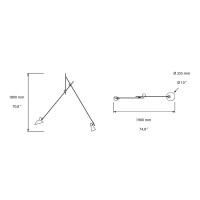 Astep VV Cinquanta Elegant Suspension Lamp with Adjustable Arms