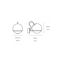 Astep Modello 237/1 Lampada da Parete Elegante con Diffusore a Sfera