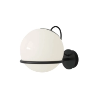 Astep Model 238/1 Elegant Wall Lamp with Blown Glass Sphere Diffuser Astep Model 238/1 Elegant Wall Lamp with Blown Glass Sphere Diffuser