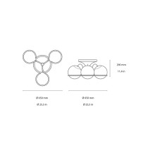 Astep Model 2042 Elegant Circular Ceiling Lamp with Rings