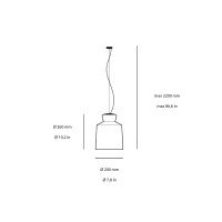 Astep SB Cinquantotto Fine Suspension Lamp in Blown Glass