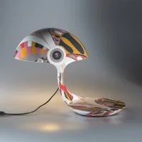 Martinelli Luce Cobra Lampada da Tavolo texture Massimo Farinatti