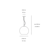 Ideal Lux Nemo Sphere Suspension Lamp in Blown Glass for Indoors