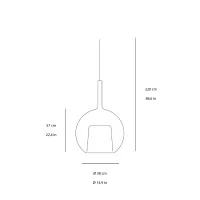 Penta Glo Large Elegant Sphere Suspension Lamp in Glass