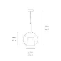 Penta Glo Maxi Spherical Elegant and Modern Suspension Lamp in Glass