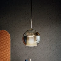 Penta Glo Maxi Spherical Elegant and Modern Suspension Lamp in Glass