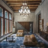 Penta Glo Maxi Spherical Elegant and Modern Suspension Lamp in Glass