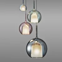 Penta Glo Maxi Spherical Elegant and Modern Suspension Lamp in Glass